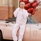 Fancy Fleece Heartline Cuffed Leg Sweatpants –  Pearl Pink