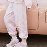 Fancy Fleece Heartline Cuffed Leg Sweatpants –  Pearl Pink