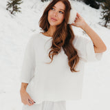 Fancy Waffle Short Sleeve - Snow White