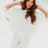 Fancy Waffle Short Sleeve - Snow White