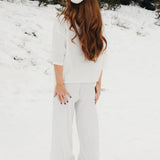 Fancy Waffle Short Sleeve - Snow White