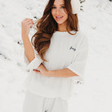 Fancy Waffle Short Sleeve - Snow White