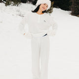 Fancy Waffle Knit Pants - Snow White