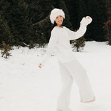 Fancy Waffle Knit Pants - Snow White