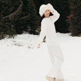 Fancy Buttoned Waffle Long Sleeve - Snow White