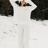 Fancy Buttoned Waffle Long Sleeve - Snow White