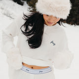 Fancy Buttoned Waffle Long Sleeve - Snow White