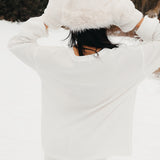 Fancy Buttoned Waffle Long Sleeve - Snow White