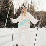 Fancy Oversized Fleece Mockneck - Ski Snow White Sorbet