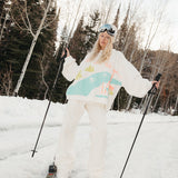 Fancy Oversized Fleece Mockneck - Ski Snow White Sorbet