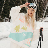 Fancy Oversized Fleece Mockneck - Ski Snow White Sorbet