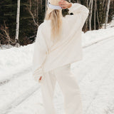 Fancy Oversized Fleece Mockneck - Ski Snow White Sorbet