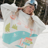 Fancy Oversized Fleece Mockneck - Ski Snow White Sorbet