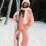 Fancy Oversized Fleece Mockneck - Frosted Peach