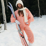 Fancy Oversized Fleece Mockneck - Frosted Peach