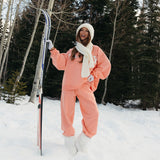 Fancy Fleece Cuffed Leg Sweatpants - Frosted Peach