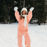 Fancy Fleece Cuffed Leg Sweatpants - Frosted Peach