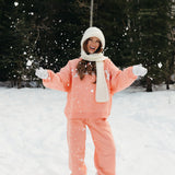 Fancy Oversized Fleece Mockneck - Frosted Peach