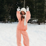 Fancy Oversized Fleece Mockneck - Frosted Peach