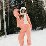 Fancy Fleece Cuffed Leg Sweatpants - Frosted Peach