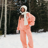 Fancy Fleece Cuffed Leg Sweatpants - Frosted Peach