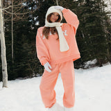 Fancy Fleece Cuffed Leg Sweatpants - Frosted Peach