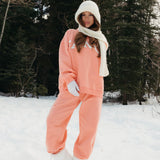 Fancy Fleece Cuffed Leg Sweatpants - Frosted Peach