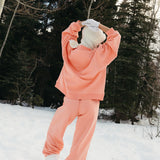 Fancy Fleece Cuffed Leg Sweatpants - Frosted Peach