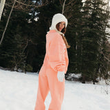 Fancy Fleece Cuffed Leg Sweatpants - Frosted Peach