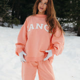 Fancy Oversized Fleece Mockneck - Frosted Peach