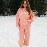 Fancy Oversized Fleece Mockneck - Frosted Peach