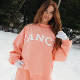 Fancy Oversized Fleece Mockneck - Frosted Peach