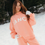 Fancy Oversized Fleece Mockneck - Frosted Peach