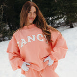 Fancy Oversized Fleece Mockneck - Frosted Peach
