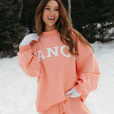 Fancy Oversized Fleece Mockneck - Frosted Peach