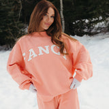 Fancy Oversized Fleece Mockneck - Frosted Peach