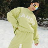 Fancy Oversized Fleece Mockneck - Alpine Lime