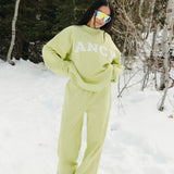 Fancy Fleece Wide Leg Sweatpants - Alpine Lime