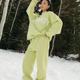 Fancy Fleece Wide Leg Sweatpants - Alpine Lime