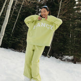 Fancy Fleece Wide Leg Sweatpants - Alpine Lime