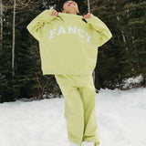 Fancy Fleece Wide Leg Sweatpants - Alpine Lime