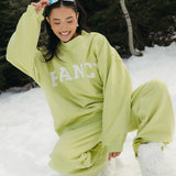 Fancy Oversized Fleece Mockneck - Alpine Lime