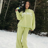 Fancy Oversized Fleece Mockneck - Alpine Lime