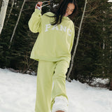 Fancy Oversized Fleece Mockneck - Alpine Lime