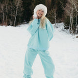 Fancy Fleece Cuffed Leg Sweatpants - Glacier Sky