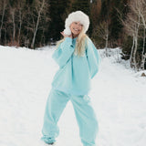 Fancy Fleece Cuffed Leg Sweatpants - Glacier Sky