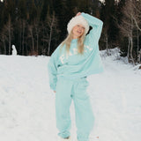 Fancy Fleece Cuffed Leg Sweatpants - Glacier Sky