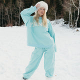 Fancy Fleece Cuffed Leg Sweatpants - Glacier Sky
