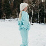 Fancy Fleece Cuffed Leg Sweatpants - Glacier Sky