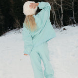 Fancy Fleece Cuffed Leg Sweatpants - Glacier Sky